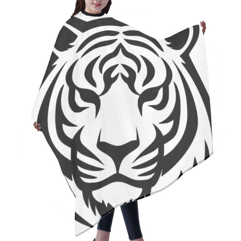 Personality  Tiger - Minimalist And Simple Silhouette - Vector Illustration Hair Cutting Cape