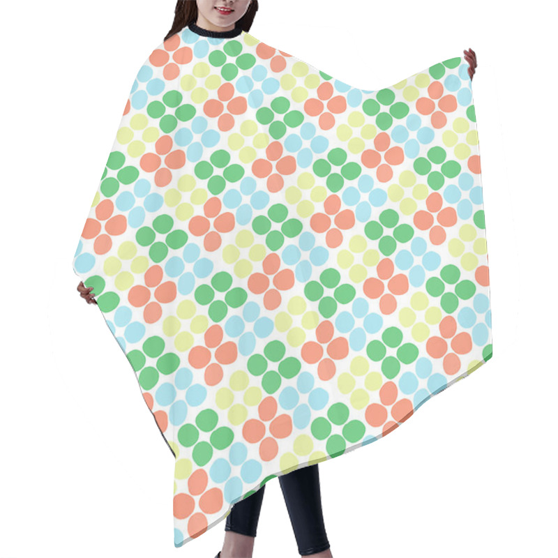 Personality  Seamless Pattern With Rhombus Of Circles On A White Background Hair Cutting Cape