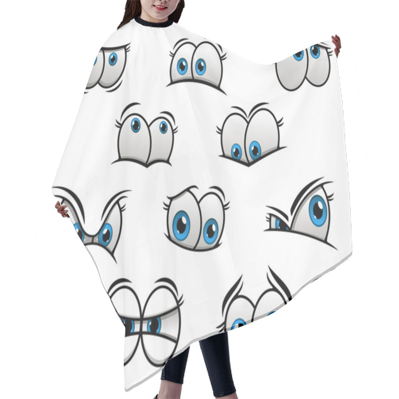 Personality  Big Blue Eyes In Cartoon Or Comic Style Hair Cutting Cape