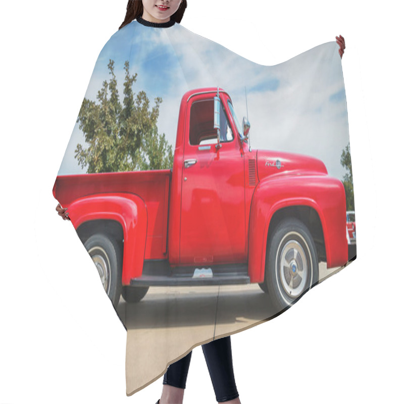 Personality  Red 1955 Ford F-100 Pickup Truck Classic Car Hair Cutting Cape