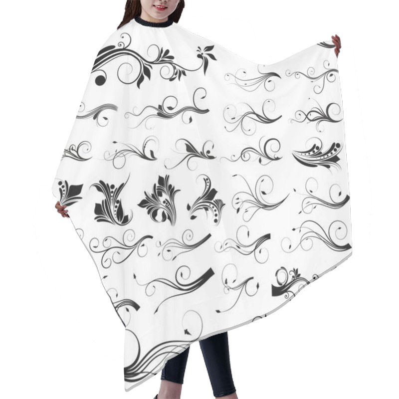 Personality  Floral And Swirls Vectors Hair Cutting Cape