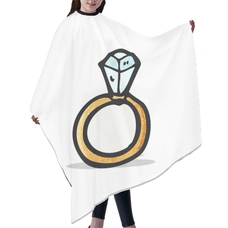 Personality  Huge Diamond Ring Cartoon Hair Cutting Cape