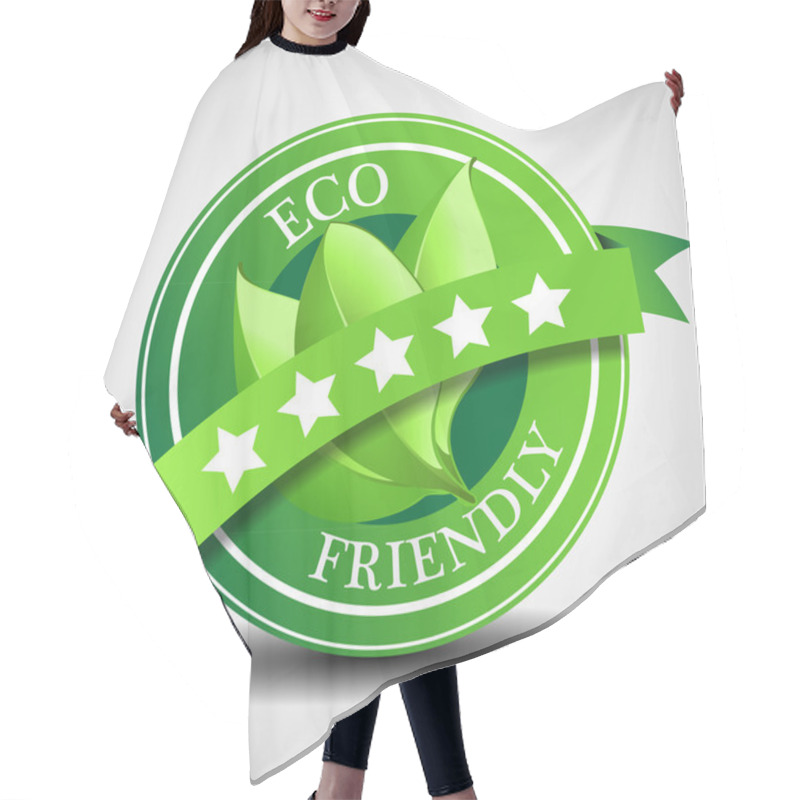 Personality  Green Five Star Eco Friendly Label Or Badge Template Hair Cutting Cape