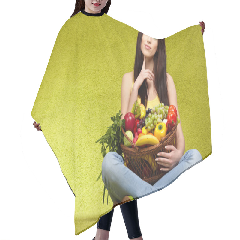 Personality  Fruits And Vegetables Shopping Hair Cutting Cape