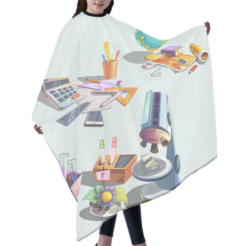 Personality  Science Retro Cartoon Set Hair Cutting Cape