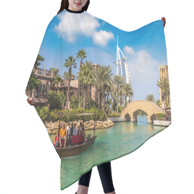 Personality  DUBAI, UNITED ARAB EMIRATES - JANUARY 31, 2020: View At Burj Al Arab Hotel From Madinat Jumeirah Luxury Hotel In A Summer Day In Dubai, United Arab Emirates Hair Cutting Cape