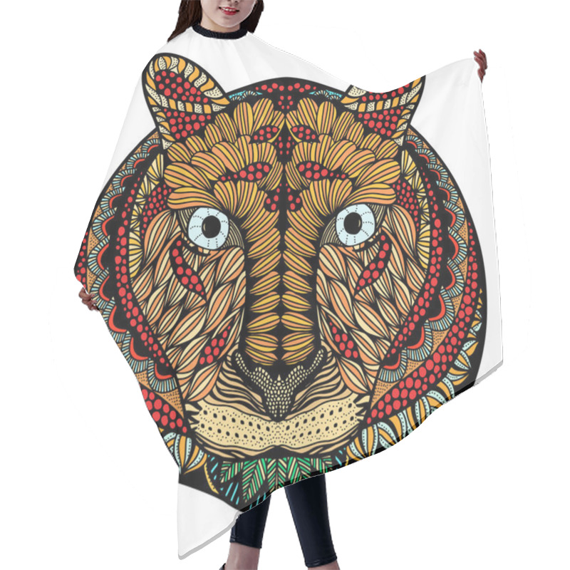 Personality  Tiger Head Vector Hair Cutting Cape