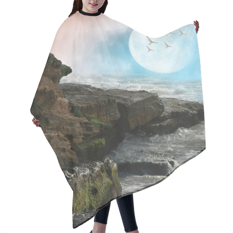 Personality  Fantasy Landscape Hair Cutting Cape