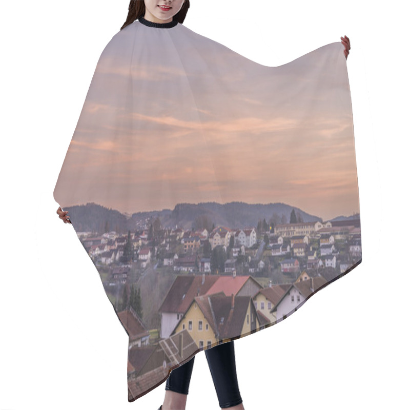 Personality  Sunset And Evening-red In The Bavarian Forest With View Of The City Grafenau Hair Cutting Cape