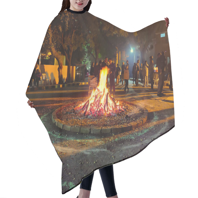 Personality  Giant Bon Fire Lit For The Festival Of Lohri Hair Cutting Cape