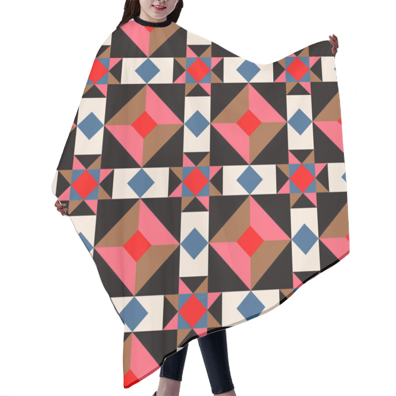 Personality  Pattern With Different Geometrical Shapes. Hair Cutting Cape