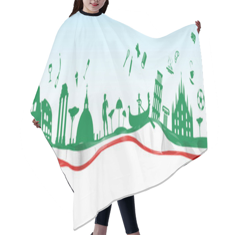 Personality  Italian Banner With Symbol Monument On Flag Hair Cutting Cape