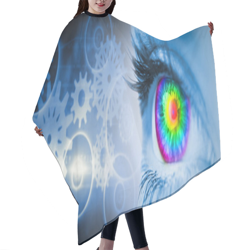 Personality  Pyschedelic Eye On Blue Face Hair Cutting Cape