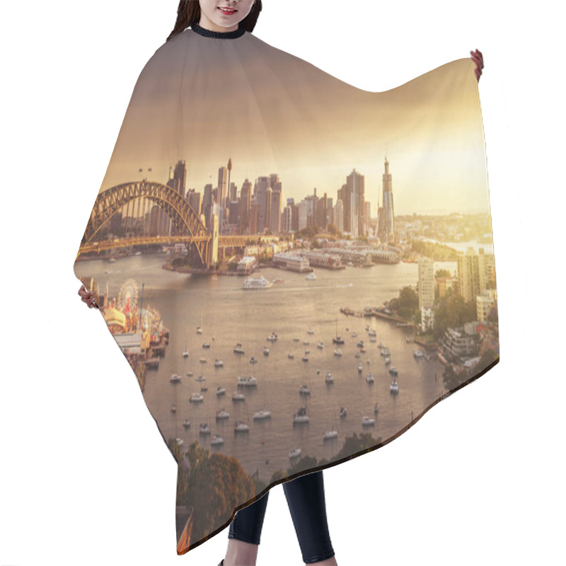 Personality  Sunset,  Sydney Harbor, New South Wales, Australia Hair Cutting Cape