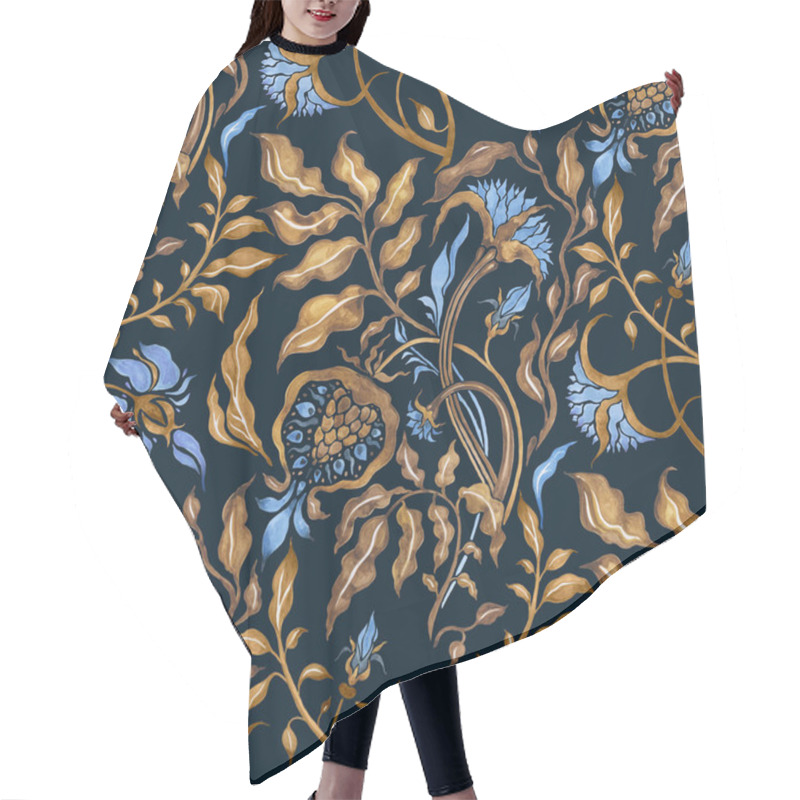 Personality  Hand Drawn Seamless Pattern Of Abstract Flowers Hair Cutting Cape