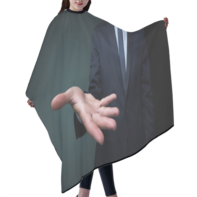 Personality  Businessman Handing Something Without Concept Hair Cutting Cape