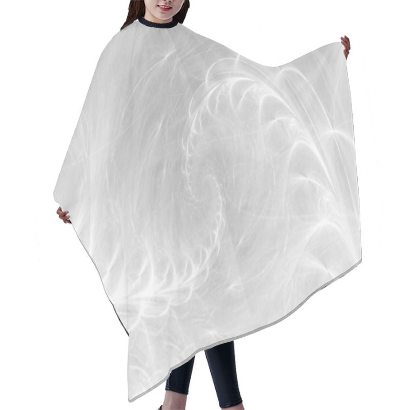 Personality  White Abstract Ethereal Wispy Smoke Tendrils Wallpaper Background. Elegant Minimal Subtle Light Grey Glowing Smoky Nautilus Spiral Swirls Banner Backdrop. Ghostly Cosmic Strings Fractal 3D Rendering Hair Cutting Cape