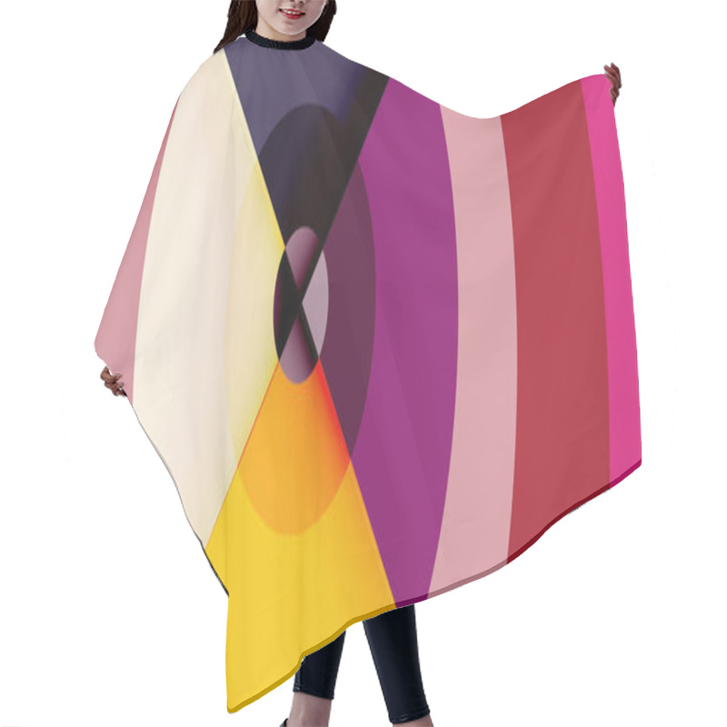 Personality  Circles With Shadows Trendy Minimal Geometric Composition Abstract Background Hair Cutting Cape