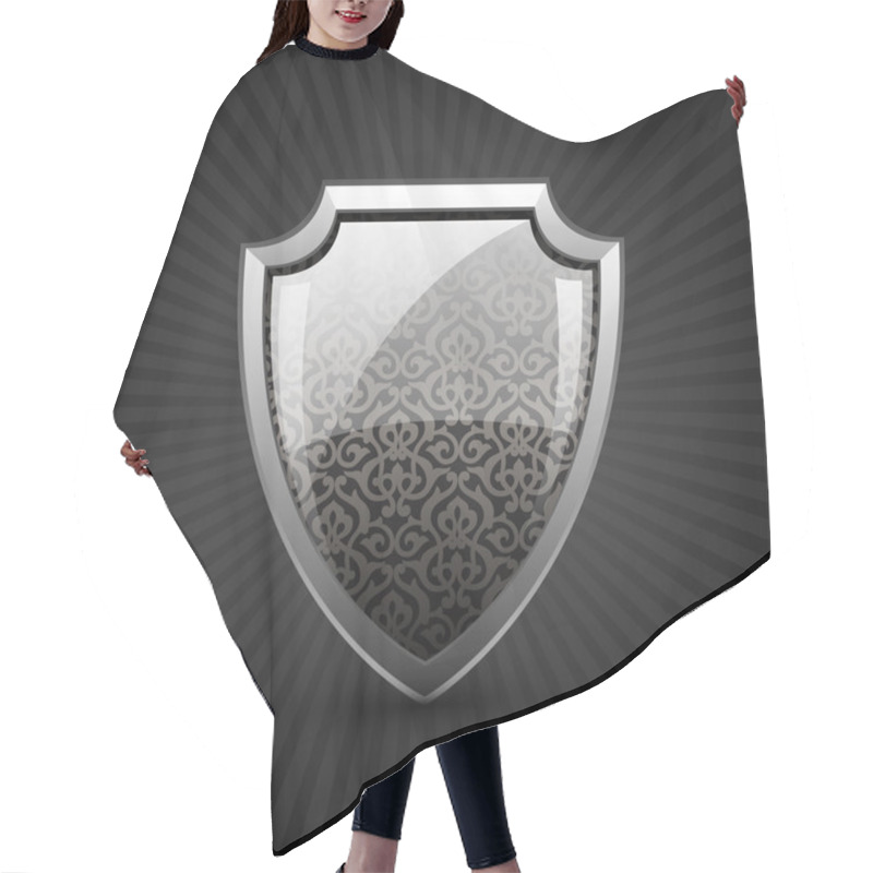 Personality  Button Shield Vector  Illustration  Hair Cutting Cape