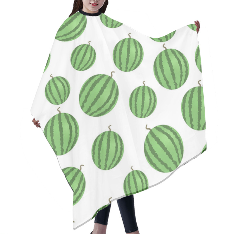 Personality  Watermelon Seamless Pattern. Vector Illustration. Fresh Watermelon On A White Background. Hair Cutting Cape