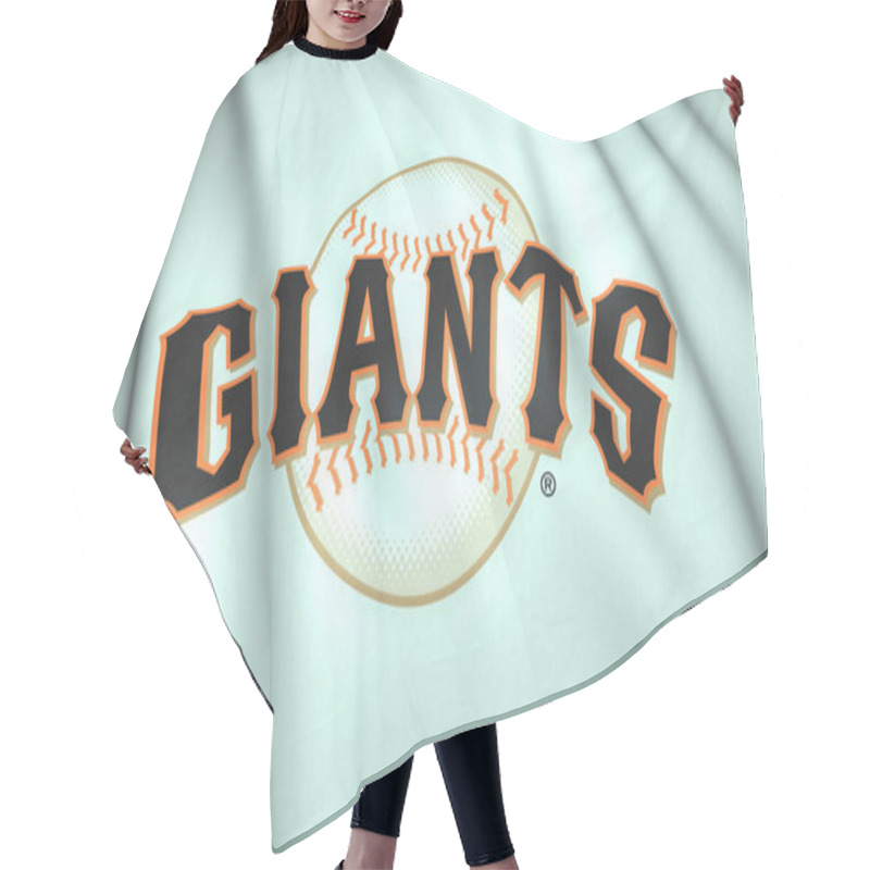 Personality  Waving Red Flag With San Francisco Giants Baseball Team Logo, 3d Illustration Hair Cutting Cape