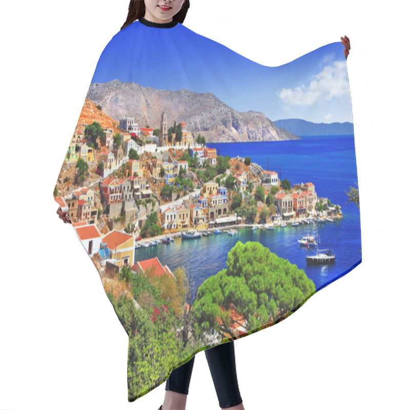 Personality  Beautiful Greek Islands - Symi, Dodecanese Hair Cutting Cape