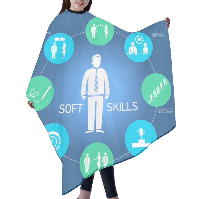 Personality  Soft Skills Icons Hair Cutting Cape