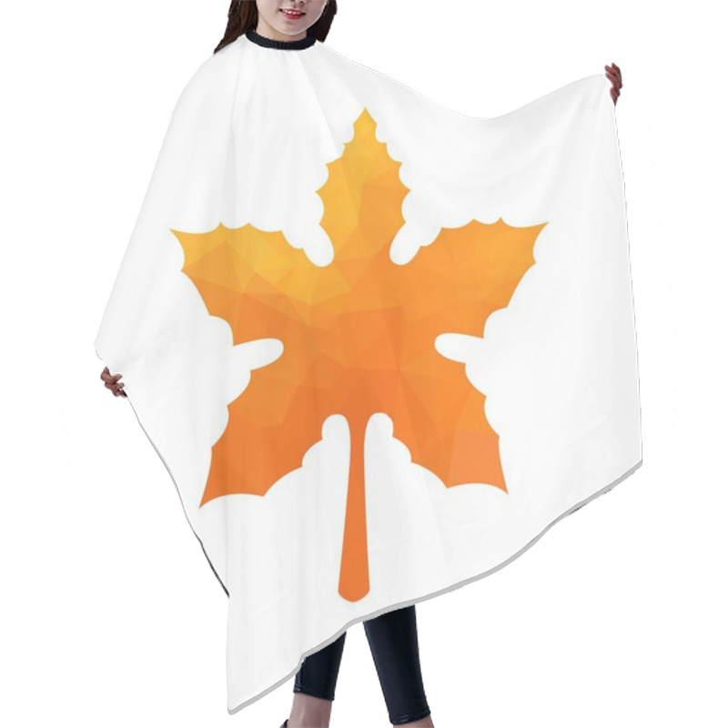 Personality  Maple Leaf With Low Poly Modeling Pattern ,Maple Leaf Element Design For Fall Design Decoration Hair Cutting Cape