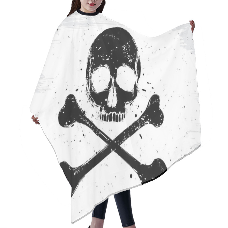 Personality  Pirate White Flag Hair Cutting Cape