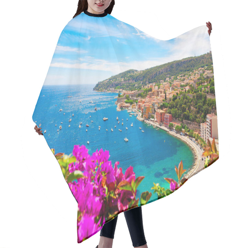 Personality  Panoramic View Of Villefranche Sur Mer, French Riviera, France Hair Cutting Cape