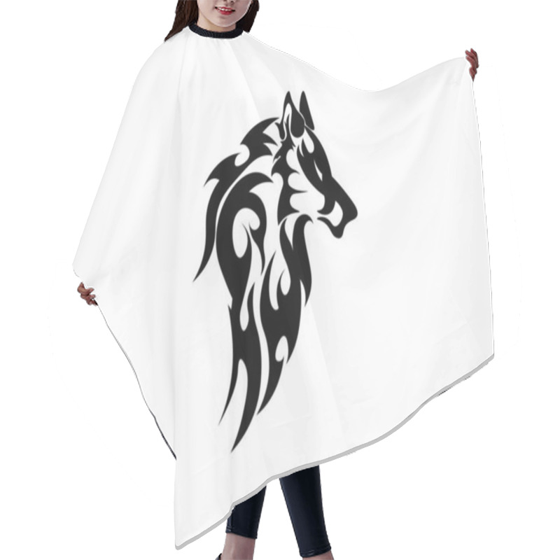 Personality  Vector Illustration Of A Wolf Portrait On A White Background For A Logo Hair Cutting Cape