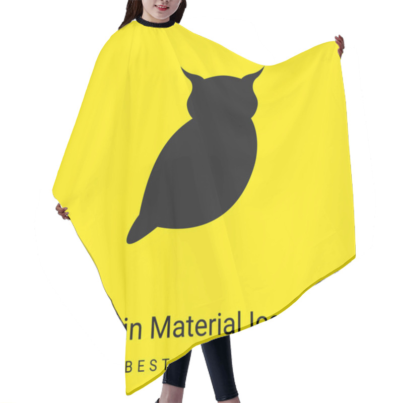 Personality  Big Owl Minimal Bright Yellow Material Icon Hair Cutting Cape