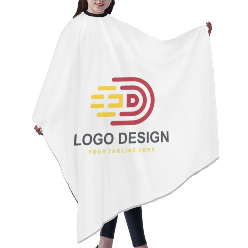 Personality  Electric Energy And Letter D Logo Design Vector Hair Cutting Cape