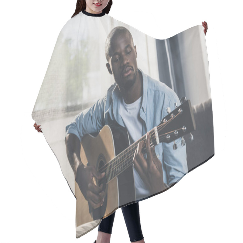 Personality  African American Man With Guitar Hair Cutting Cape