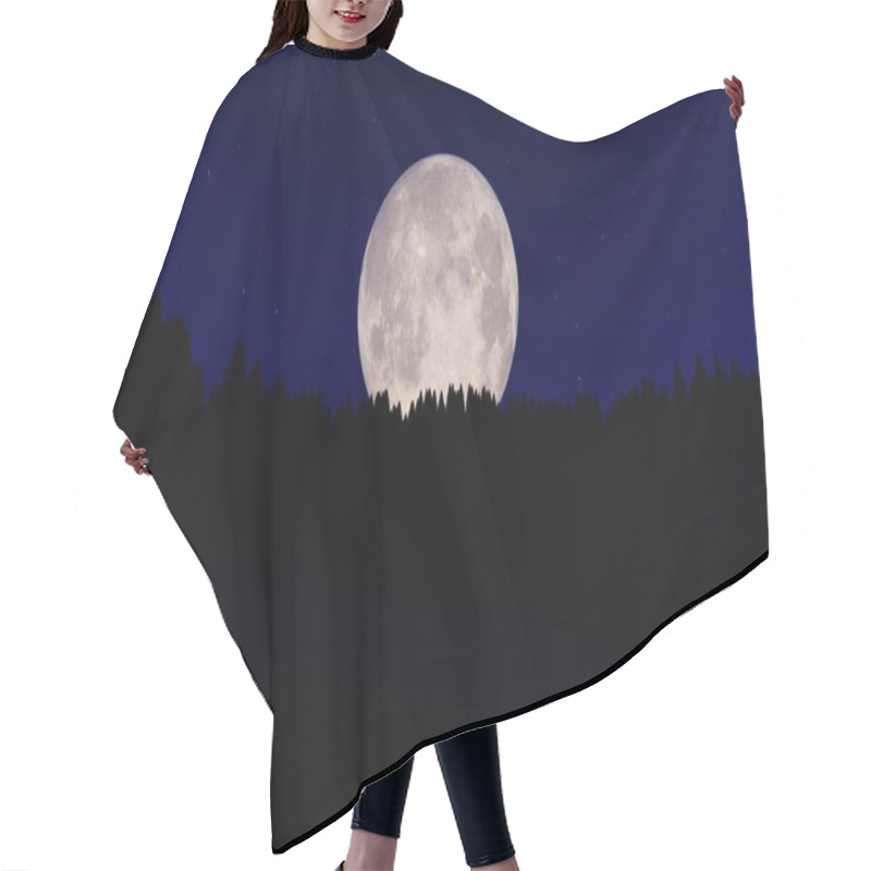 Personality  Full Moon Over The Forest Hair Cutting Cape