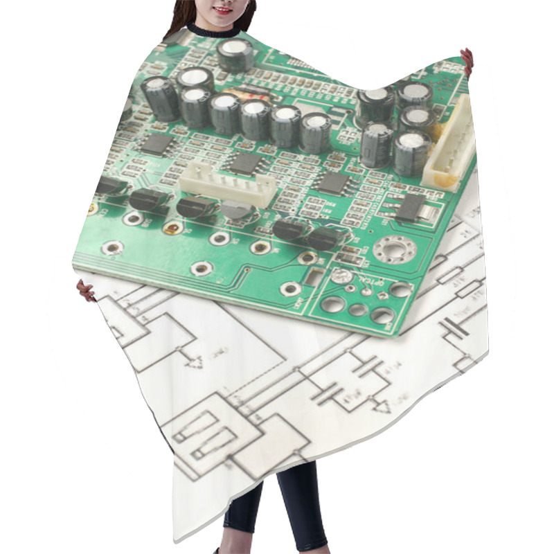 Personality  Circuit Board And Electronic Scheme Hair Cutting Cape