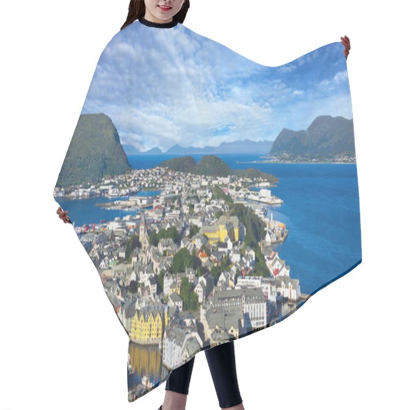 Personality  Alesund, Norway - Panoramic View On Center Of Cruise Port Alesun Hair Cutting Cape