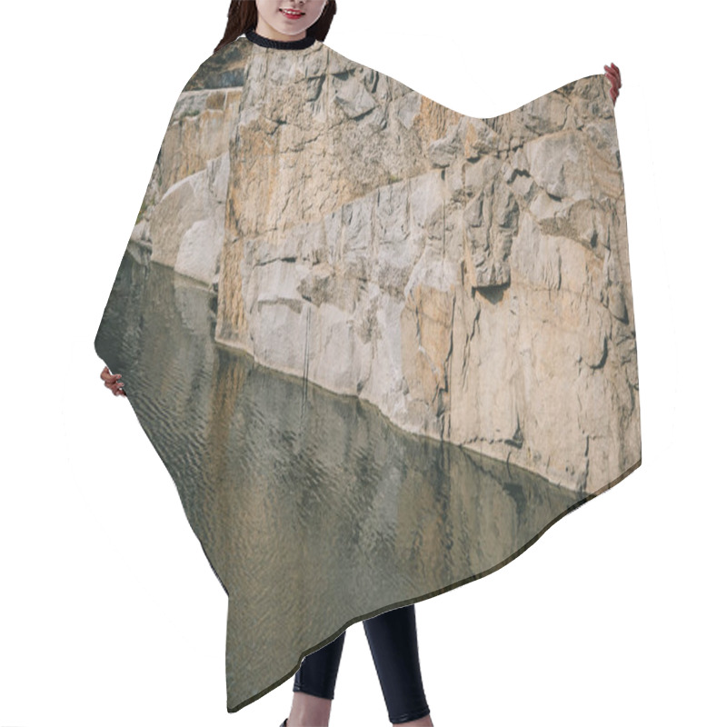 Personality  Scenic View Of Rocky Cliff Reflecting In River Surface  Hair Cutting Cape