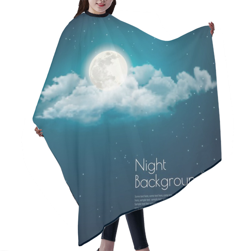 Personality  Night Nature Sky Background With Cloud And Moon. Vector. Hair Cutting Cape