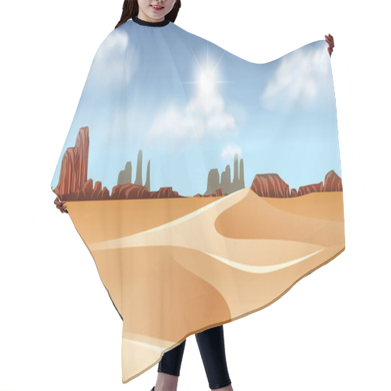 Personality  A Dry Desert Landscape Illustration Hair Cutting Cape