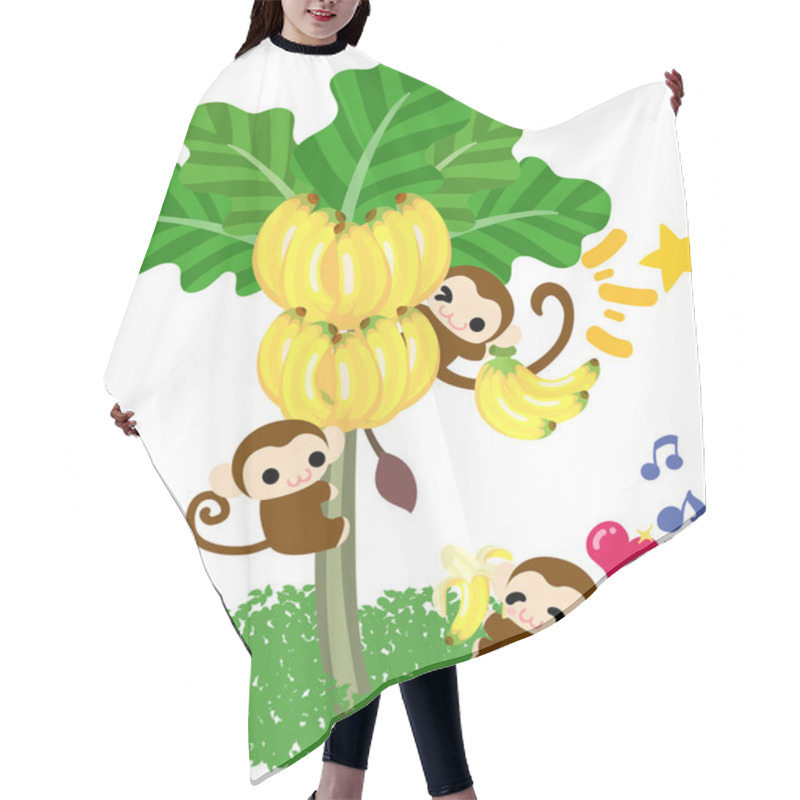 Personality  Pretty Monkeys -Banana Tree- Hair Cutting Cape