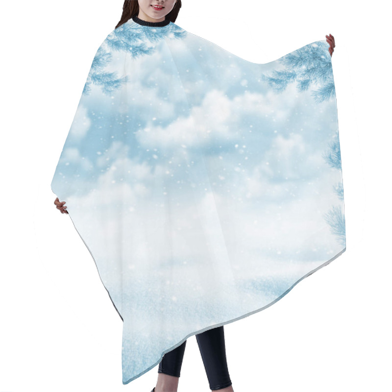 Personality  Winter Bright Background. Hair Cutting Cape