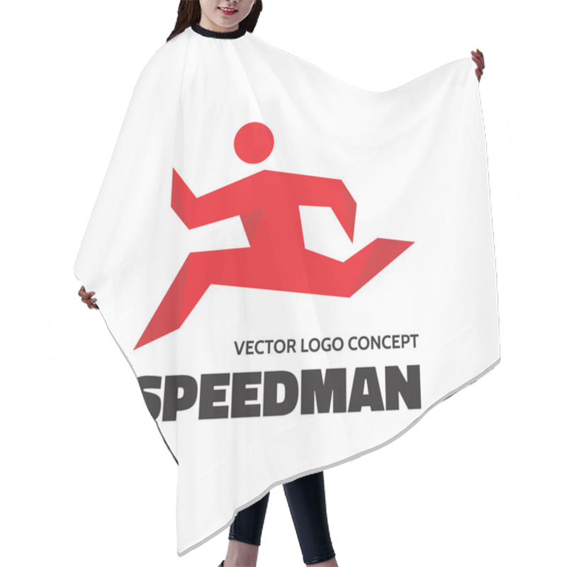 Personality  Speedman - Vector Logo Concept Illustration Hair Cutting Cape