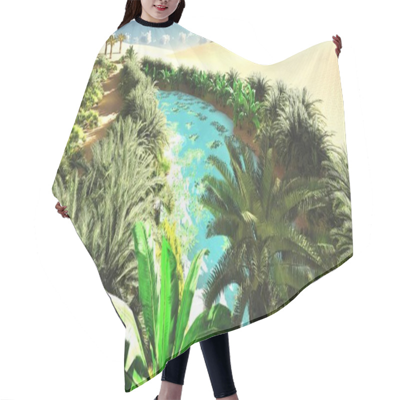 Personality  Lavish Spectacular Plant Life On Desert Later In The Day, 3d Rendering Hair Cutting Cape