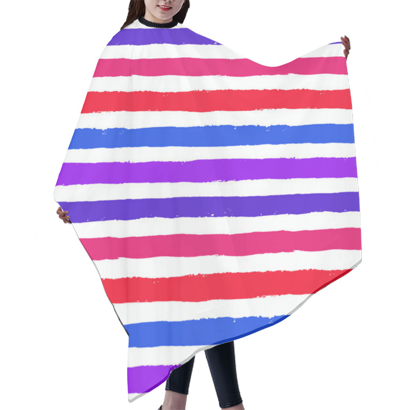 Personality  Vector Brush Strokes Red Blue Pattern Hair Cutting Cape