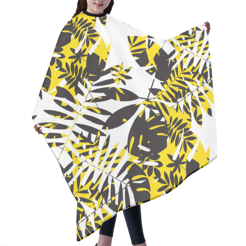 Personality  Chaotic Yellow And Black Summer Seamless Pattern Hair Cutting Cape