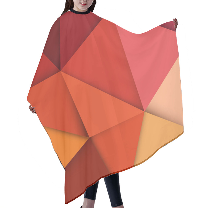 Personality  Red Triangle Background Hair Cutting Cape