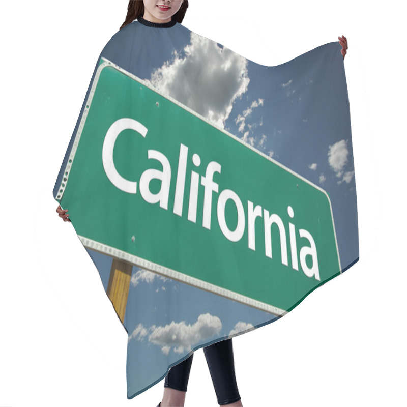 Personality  Green California Road Sign Hair Cutting Cape