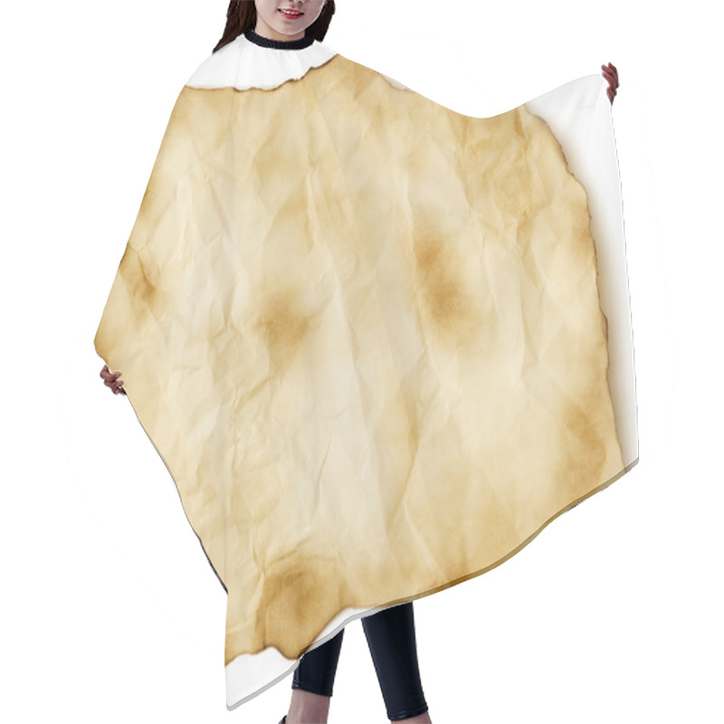 Personality  Scorched Old Paper Sheet Hair Cutting Cape