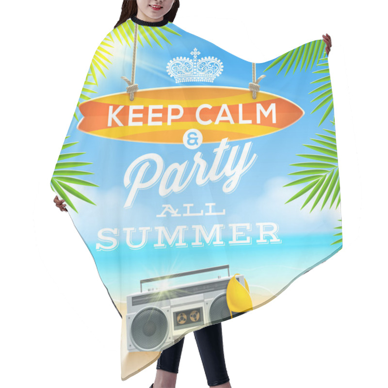 Personality  Summer Holidays Greeting Design - Vector Illustration Hair Cutting Cape